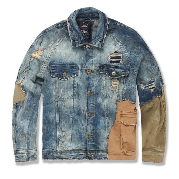 Jordan Craig Distressed Kids Devotion Denim Trucker Jacket Size 6 - Picture 1 of 8